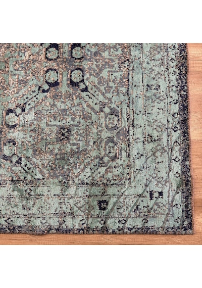 Hoom Rugs Arkaik Plz 03 Lacivert Etnik Renkli Vintage Makine Halısı Mavi Renkli