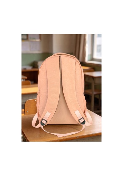 Çok Bölmeli Günlük Sırt Çantası Kız Erkek Okul Çantası Su Geçirmez Büyük Boy Pembe Pembe
