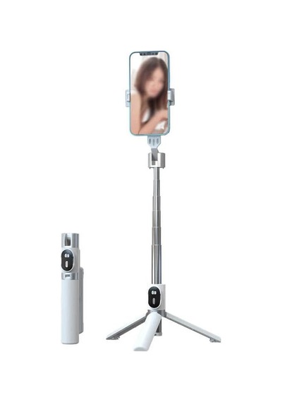 P60 Plus Çok Fonksiyonlu Kumandalı Tripod Ve Selfie Çubuğu Zore Selfi Çubuğu Beyaz