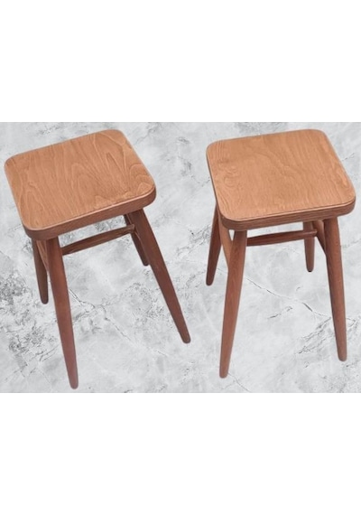 Tabure 90379 Model Kayın Ayak Güçlendirilmiş Bağlantı Papel Oturum Ceviz El Yapım