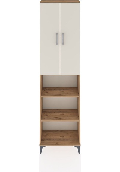 Arges Dolap 3 Raflı 2 Kapaklı Tek Askılı 60x30x221 Çam-aytaşı Atlas Çam