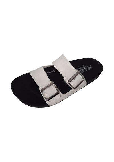 Mulex Beyaz Çift Tokalı Ayarlanabilir Kadın Anatomik Rahat Taban Beyaz