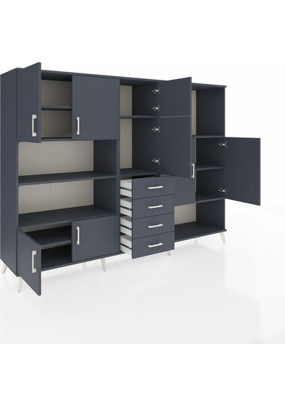 Hyperion Dolap 10 Raflı 4 Çekmeceli 8 Kapaklı 220x44x163 Antrasit Antrasit-antrasit Hyperion Dolap 10 Raflı 4 Çekmeceli 8 Kapaklı 220x44x163 Antrasit Antrasit-antrasit