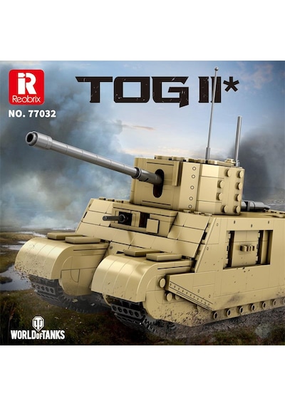 Reobrix 77032 World Of Tanks Togıı İngiliz Ağır Tankı British Heavy Tank Yaratıcı Yapı Blok Seti Building Blocks - 1427 Parça