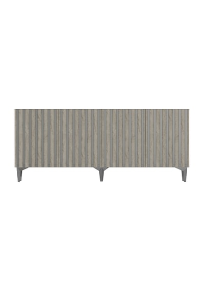 180dhdk6btg Aden Pleksi Desen Konsol Ve Tv Sehpası, Ünitesi Beyaz-traverten-gümüş
