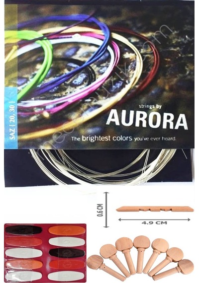 Aurora Uzun 0.20 Bağlama Tel Seti +7 Adet Saz Burgu