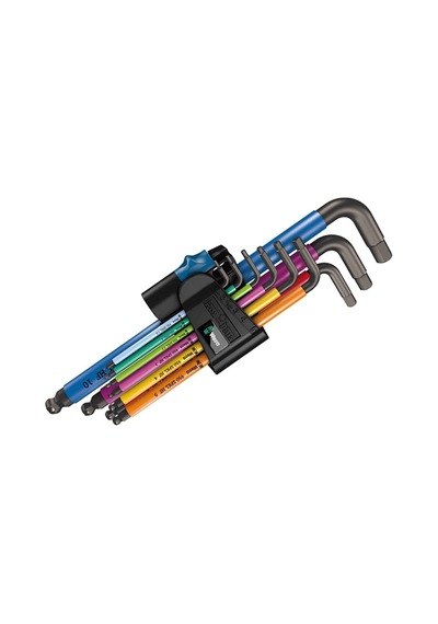 Wera 950/9 Spkl Renkli Gövde Uzun Top Başlı Alyan Anahtar Takımı 05073593001