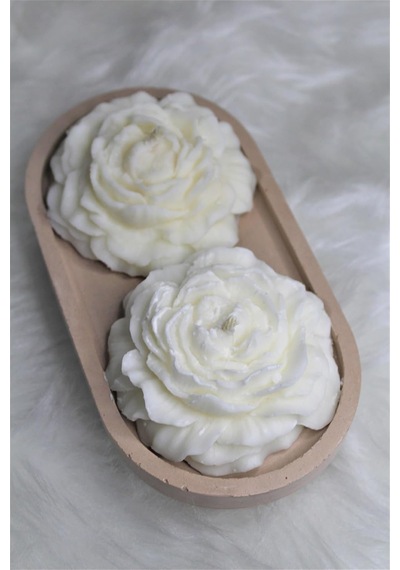 Bottiko Bottiko Beton Kokulu Dekor%100 Soya Wax Şakayık Mum Seti Renkli Genel