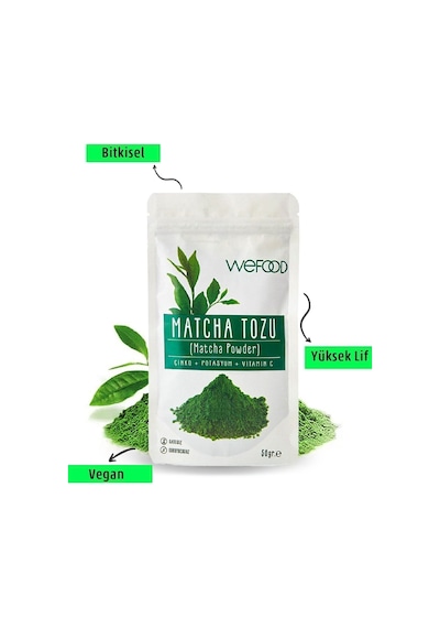 Wefood Matcha Tozu Glütensiz Vegan Katkısız 50 Gr