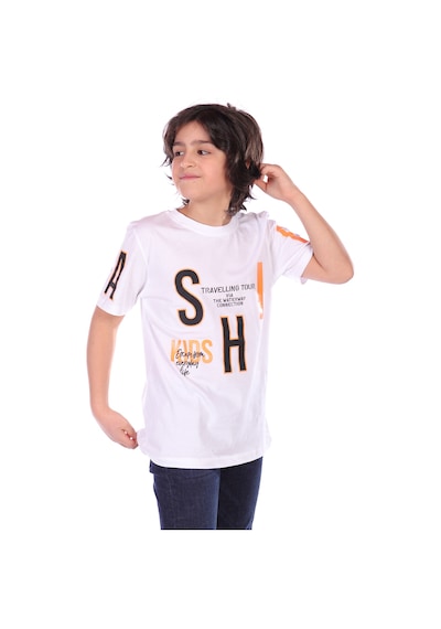 Toontoy Kids Toontoy Erkek Çocuk Fashion Baskılı Tişört Beyaz