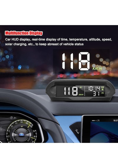 Gps Hız Göstergesi Hud Ekran Güneş Enerjili Dijital Kilometre Sayacı-head Up Display