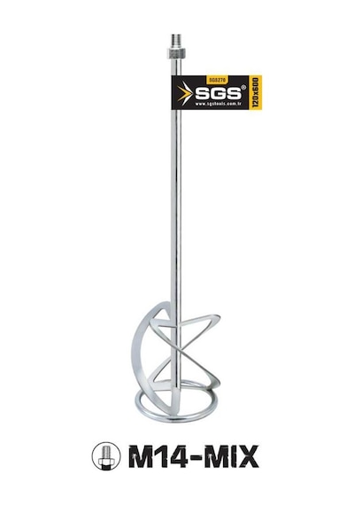 Sgs M14 Mix Boya Alçı Harç Tutkal Karıştırıcı 120x600 Mm.