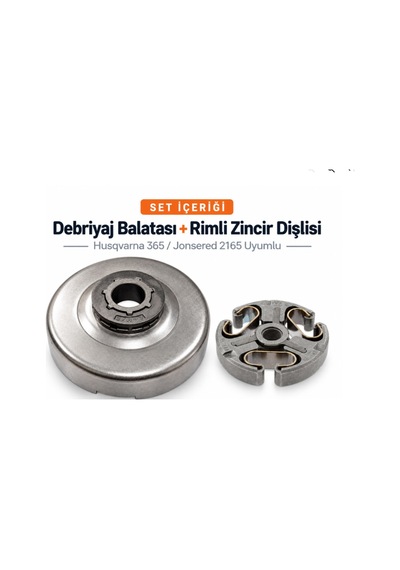 Algaride Husqvarna 365 372 385 Jonsered 2165 2166 2065 Uyumlu Debriyaj Balatası 3/8-7 Rimli Zincir Dişlisi Seti