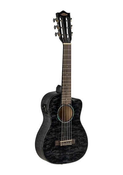Lanikai Qm-bkceg Quilted Maple Elektro Guitalele - Siyah Profesy