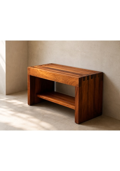 Shark Anatolia Premium Iroko Banyo Bahçe Havuz Bankı Raflı Ekstra Güçlü 86cm Indoor/outdoor Çok Renkli