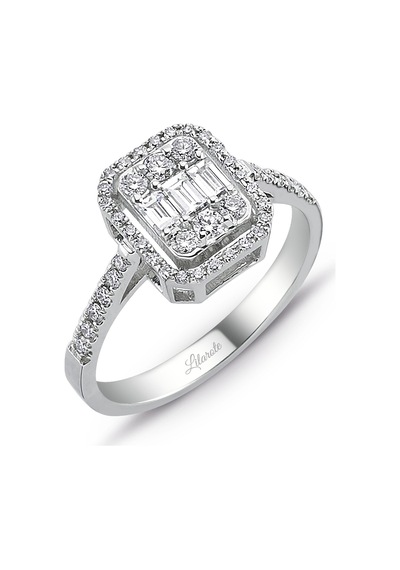 0.60 Ct Modern Tasarım Baget Kare Tektaş Yüzük