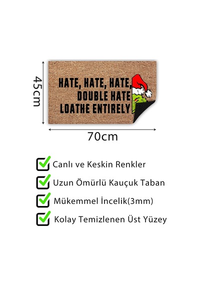 Tr Dekoratif Kapı Önü Paspas, Dış Mekan/ev İçi/banyo/mutfak/yatak Odası/giriş Paspasları, Lalala Yılbaşı Diğer
