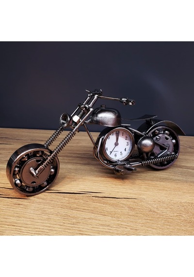 Objesi Kitaplık Dekoru Çalışma Masası Masaüstü Dekoratif Metal Motor Saat Çok Renkli
