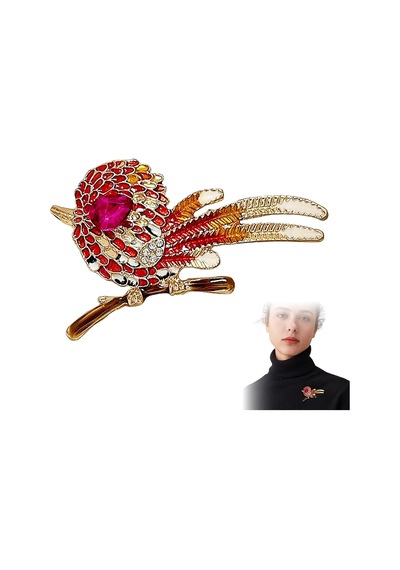 Muhteşem Rhinestone Kuş Broş Emaye Pimi Erkek Kadın Mücevher Aksesuar Çok Renkli