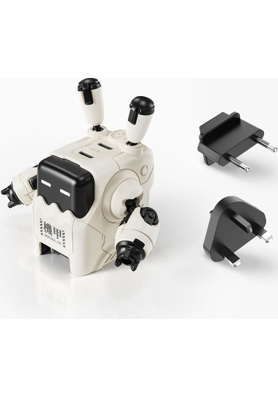 Gravastar Delta35 Robot Figürlü 35w Hızlı Şarj Adaptörü Ve Şarj Standı, Beyaz