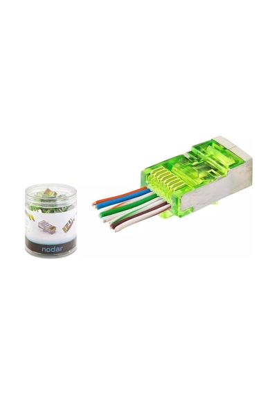 Nodar Nd2417 Yeşil Cat6 Ezrj45 Metal Açık Uçlu Soket 8p/8c - 100adet