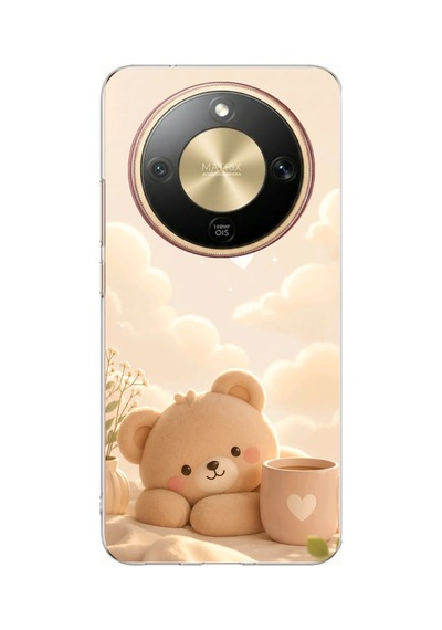 Honor Magic 8 Lite Uyumlu Sevimli Tatlı Ayı Baskılı Silikon Kılıf Renkli