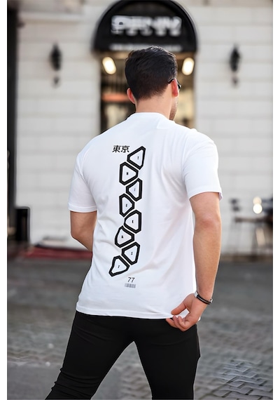 Trc 2774 Project Ön ve Arka Baskılı Bisiklet Yaka Erkek Tshirt 001
