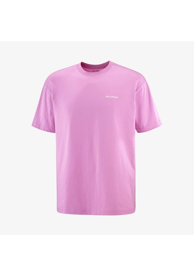 Salomon Chest Logo Relaxed Tee M 7558 Pembe