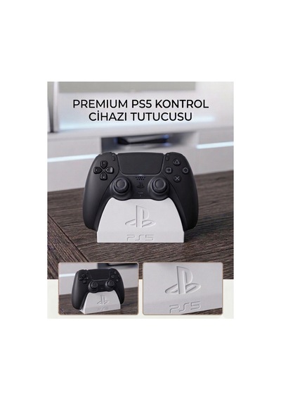 Ps5 Dualsense Premium Stand Masaüstü Oyun Kolu Tutucu - Şık Ve Minimalist Tasarım - Beyaz