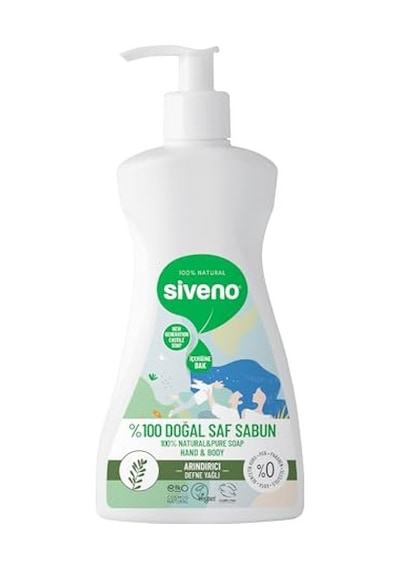 Siveno%100 Doğal Sıvı Kastil Sabun Defne Yağlı Yoğun Nemlendirici Arındırıcı Bitkisel Vegan 300 Ml