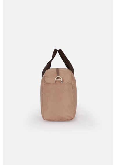 İcone Bag Kadın & Erkek Spor Çantası, Paraşüt Kumaş Önü Cepli Unisex Spor Fitness Gym Çantası Bej