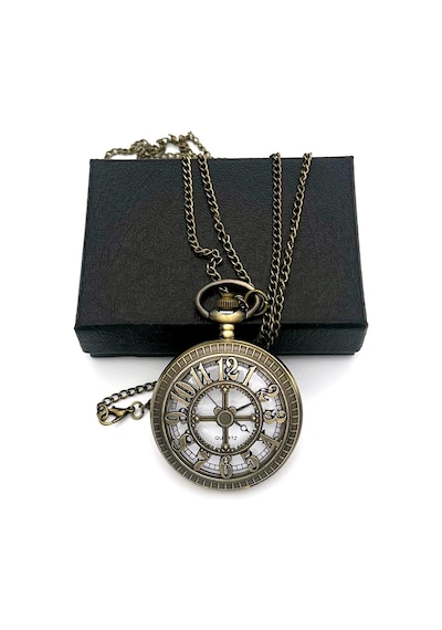 Valkyrie Vintage Kutulu Retro Rakamlı Köstekli Saat - Cep Saati