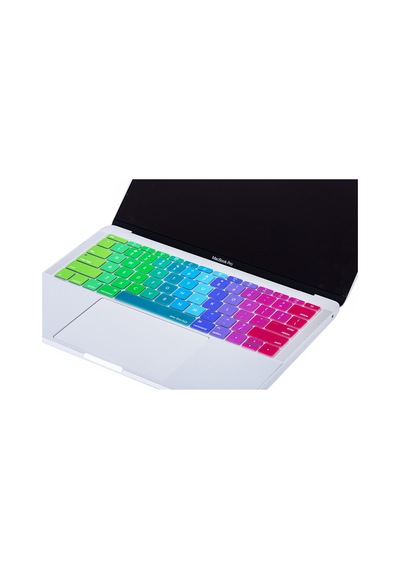 Apple Uyumlu MacBook Pro Klavye Koruyucu Us-abd İngilizce 12inç A1534 - 13inç A1708 İle Dazzle Pembe Yeşil