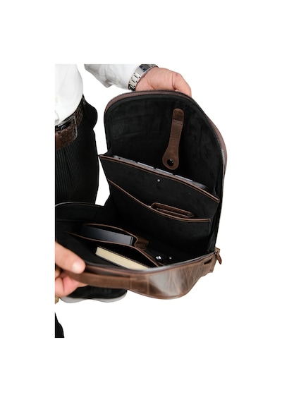Mft Leather Hakiki Deri Unisex Sırt Çantası - Napoli 4212 Tiguan Kahve