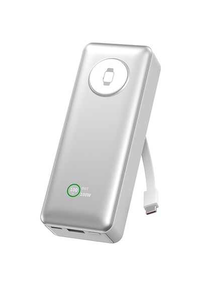 Wiwu Wi-p023 Elite Serisi Dijital Led Göstergeli Akıllı Saat Kablosuz Powerbank 20000mah 145w Gümüş Gümüş