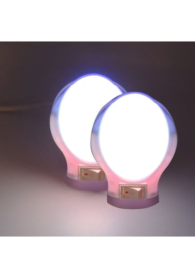 Ufo Led Gece Lambası 0,5W Tasarruflu Işıklı Fişli Düğmeli 2 Adet(497527289) Çok Renkli