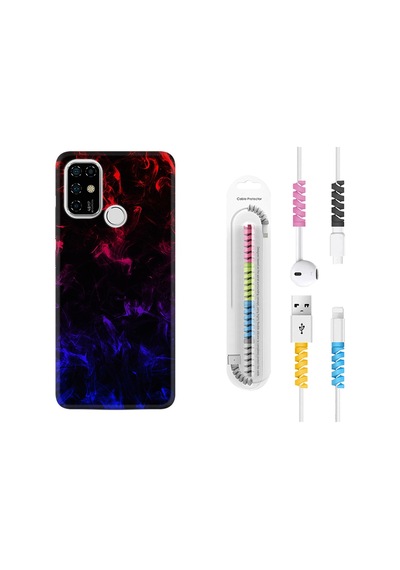 Casper Via F20 Kılıf Kablo Koruyuculu Blue Red Fire 1637