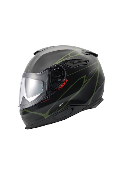 Nexx Y.100 B-side Kapalı Motosiklet Kaskı Siyah - Yeşil