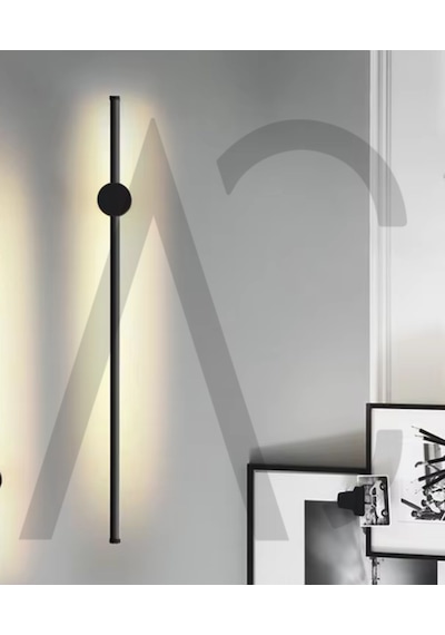 12w 80 Cm Siyah Dikey Aplik - Gün Işığı 4200k Siyah