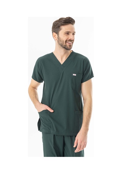Likra Yarasa Kol Doktor Hemşire Forması Avcı Yeşili Lyrs1004 Avcı Yeşili