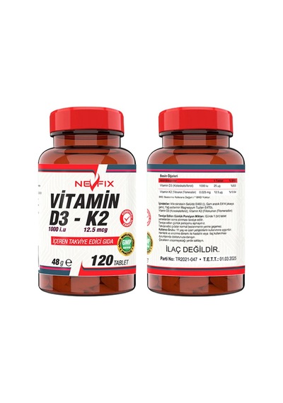 Nevfix Vitamin D3-K2 120 Tablet & Nevfix Vitamin D3 Sıvı Sprey