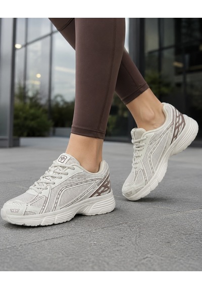 Homiro Unisex Rahat Günlük Spor Ayakkabı Yazlık Hafif Fileli Bej