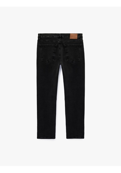 Koton Pamuklu Normal Bel Straight Fit Jean Pantolon - Mark Jean Siyah 6sam40148nd