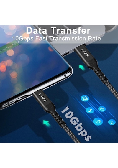 Special 100w Type C To Type C 2 Metre Örgülü Hızlı Şarj Kablosu Yct-02 Diğer