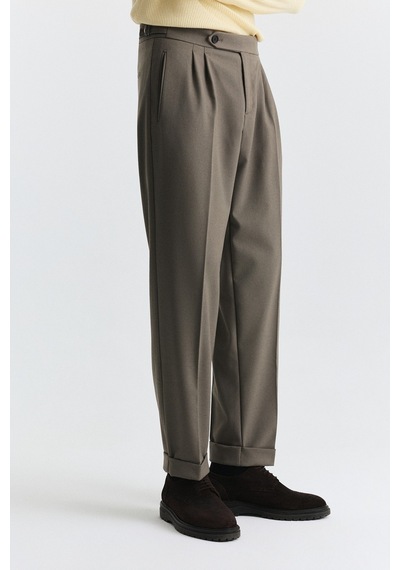 Antioch Tapered Fit Çift Pileli Pantolon Haki