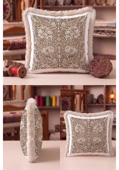 Damask Çiçek Avangart Saçaklı Yastık Kılıfı - Floral Klasik Bej Vizon Krem Püsküllü Kırlent Kılıfı Yalın Yörünge Ritüel Damask Çiçek Avangart Saçaklı Yastık Kılıfı - Floral Klasik Bej Vizon Krem Püsküllü Kırlent Kılıfı Yalın Yörünge Ritüel