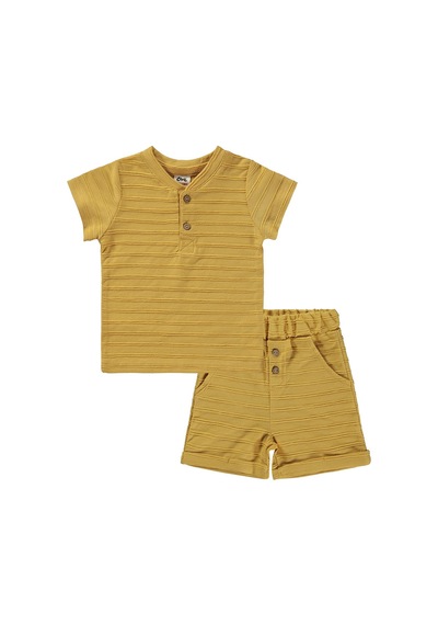 Civil Baby Jakarlı 6-18 Ay Takım - Hardal Koyu Hardal