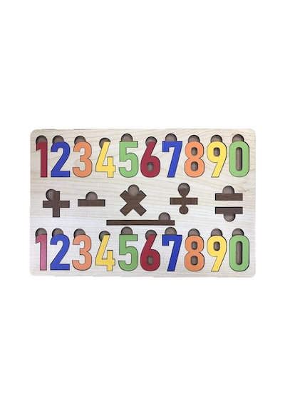Renkli Sayılar Ve İşlemler 27 Parça Eğitici Ahşap Puzzle Zeka Geliştirici Matematik Puzzle Oyunu