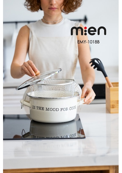 Mien 22 Cm Kızartma Tenceresi Emaye Fildişi Emy-1018b