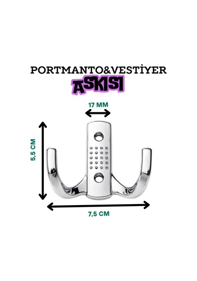Classy Krom Metal Askı Portmanto Ve Vestiyer Duvar Dolap Elbise Askısı Mobilya Kapı Askılığı Askılık Krom Krom